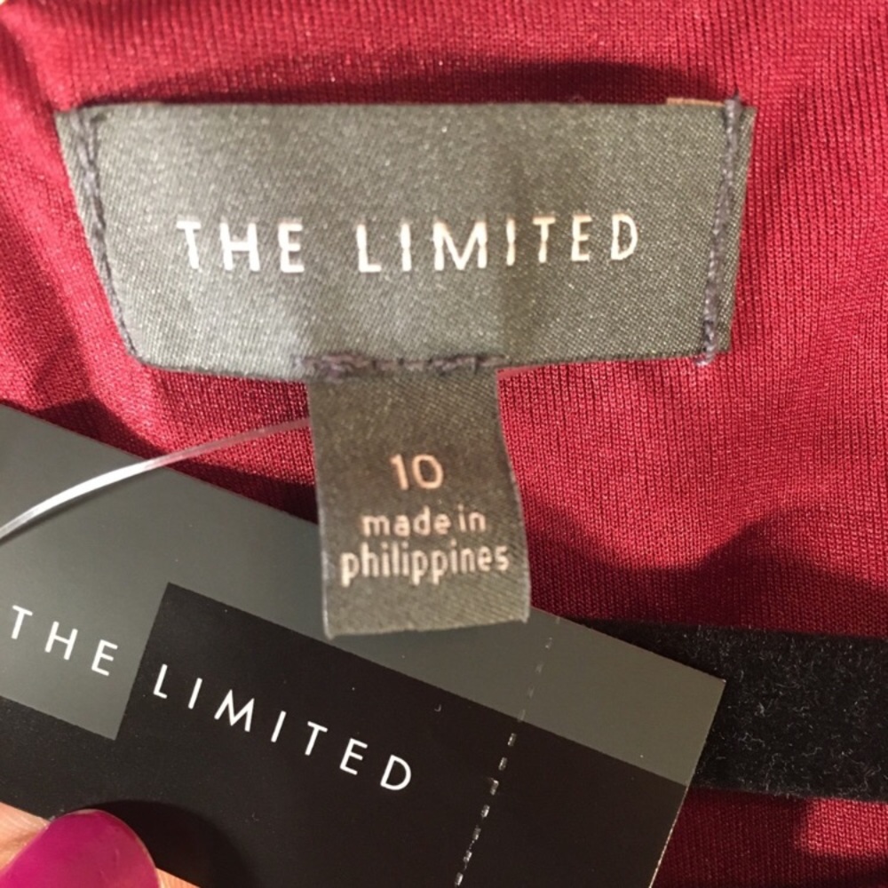 NWT The Limited Maroon Zipper Sheath Dress Size 10 - Picture 5 of 8